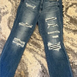 Judy Blue Skinny Distressed Blue Jeans